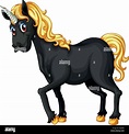 Ilustración de un unicornio negro Imagen Vector de stock - Alamy