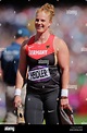 Betty Heidler of Germany reacts in the Women's Hammer Throw ...