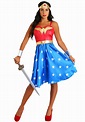Adult Women's Deluxe Long Dress Wonder Woman Costume