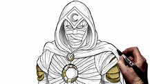 How To Draw Moon Knight | Step By Step | Marvel - YouTube