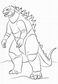 Godzilla Imprimible para colorear, imprimir e dibujar –ColoringOnly.Com