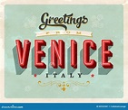 Vintage Greetings from Venice, Italy Vacation Card Stock Vector ...