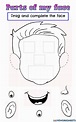 Parts of the face online worksheet for kindergarden | Body parts ...