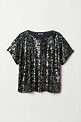 H&M+ Top à paillettes - Noir - FEMME | H&M FR