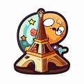 Cartoon sticker of The Eiffel Tower in Paris, France 17333846 PNG