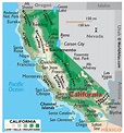 California Coast Map – Topographic Map of Usa with States