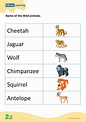 Download name of the wild animals - 3 worksheets | vikramlearning.com