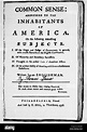 Portada de folleto, "Sentido Común" por Thomas Paine, 1776 Fotografía ...