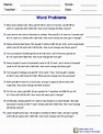 Word Problems Worksheets | Dynamically Created Word Problems