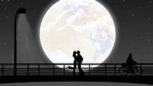 Full Moon Night Couple Kiss, HD Love, 4k Wallpapers, Images ...