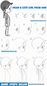 How to Draw a Cute Chibi / Manga / Anime Girl from the Side View Easy ...