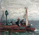 Hans Hartig - Harbour at rough sea, Pomerania at 1stDibs | hans hartig