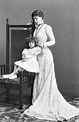 Victoria Melita, Grand Duchess of Hesse, seated with her daughter ...