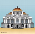 Ilustración Vectorial. Iconos de la CDMX Palacio de Bellas Artes ...
