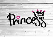 Princess SVG Cut File Hand Lettered Cursive Text - Etsy