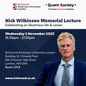 Professor Nick Wilkinson Memorial Lecture, Wednesday 1 November ...
