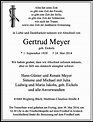 Alle Traueranzeigen für Gertrud Meyer | trauer.rp-online.de