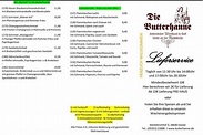 Speisekarte von Die Butterhanne restaurant, Goslar