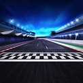 Race Track Finish Line Night Scene 3D Racing Competition Photo Backdro ...