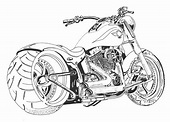 Harley Motorcycle Sketch at PaintingValley.com | Explore collection of ...
