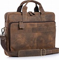 KomalC 16 Inch Leather briefcases Laptop Messenger Bags for Men and ...