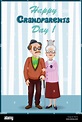 Feliz día de los abuelos tarjeta de felicitación. Ilustración vectorial ...