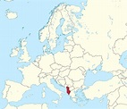 Albania en el mapa europeo - Mapa de Albania en europa (en el Sur de ...