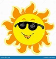 Verano Lindo Sun Con Las Gafas De Sol Ilustración del Vector ...