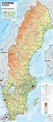 Geographical map of Sweden: topography and physical features of Sweden