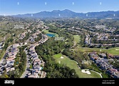 Aerial view above Coto De Caza gated community in the foothills of ...