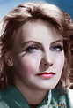 Greta Garbo (1905 - 1990), colorized 1939 photo for her film Ninotchka ...