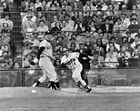 The New York Yankees playing against the Milwaukee Braves during the ...