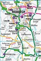 Redditch Karte - Vereinigtes Konigreich