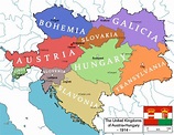 The United Kingdoms of Austria-Hungary, 1914 | Historical maps, Hungary ...