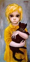 "THE STRAY" by MARGARET KEANE 12"x24". from the rare catalog book KEANE ...