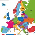 Europakarte: Länder in Europa - Liste der Länder Europas