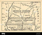 Carte du territoire du Mississippi Photo Stock - Alamy
