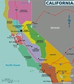 Landkarte von Kalifornien (Regionen) : Weltkarte.com - Karten und ...