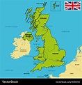 Political map of united kingdom with regions Vector Image