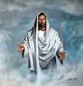 Picture Of Jesus Holding Arms Open In The Clouds - God Pictures