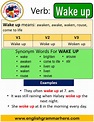 Wake up Past Simple, Simple Past Tense of Wake up, Past Participle, V1 ...