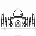 The Taj Mahal Coloring Page Taj Mahal Para Colorear 600x470 Png ...