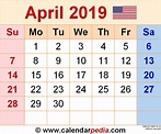 April 2019 Calendar | Templates for Word, Excel and PDF