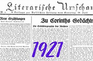 Chronik der Literatur in der Weimarer Republik – 1921 – literaturweimar