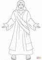 Jesus with Open Hands coloring page | Free Printable Coloring Pages