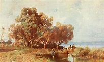 Mészöly Géza: Balatoni halásztanya, MNG, 1877 | Painting, Landscape art ...