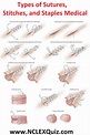 Types of Sutures, Stitches, and Staples Medical Wound Care Suturing ...