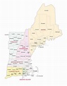 Nova Inglaterra Indica O Mapa Administrativo Ilustração Stock ...
