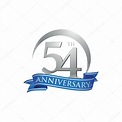 54th anniversary ring logo blue ribbon Stock Vector by ©ariefpro #86343926