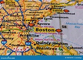 Mapa De Viajes De La Ciudad De Boston En Usa. Imagen de archivo ...